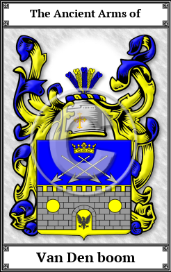 Van Den boom Family Crest Download (JPG)  Book Plated - 150 DPI